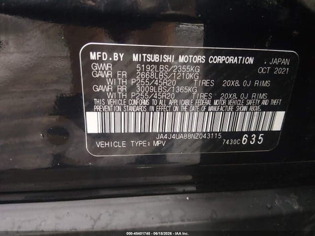 2022 MITSUBISHI OUTLANDER BLACK 9