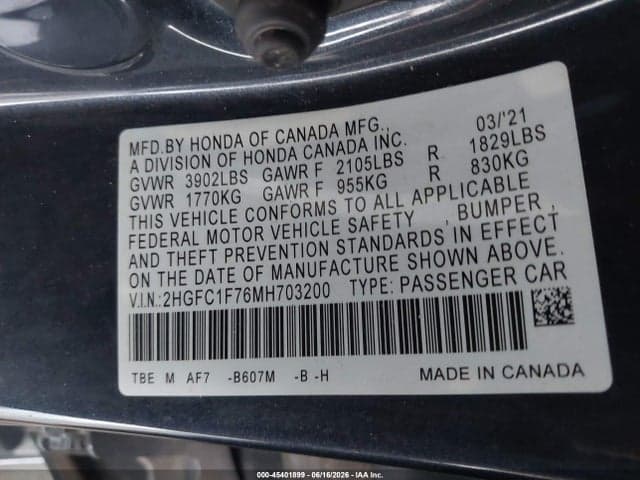 2021 HONDA CIVIC EX-L 9