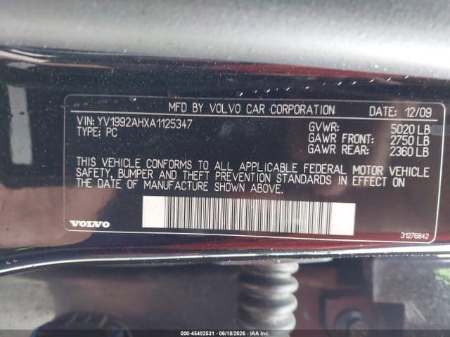 2010 VOLVO S80 T6 9