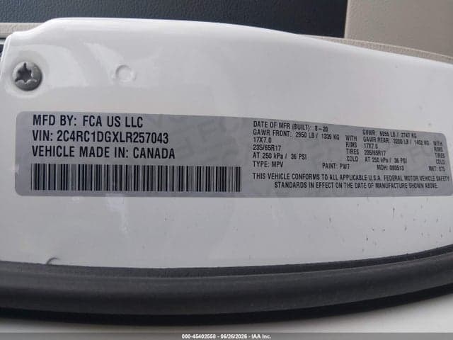 2020 CHRYSLER VOYAGER LXI 9
