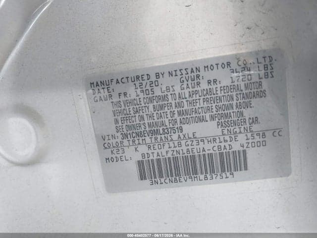 2021 NISSAN VERSA SV XTRONIC CVT 9