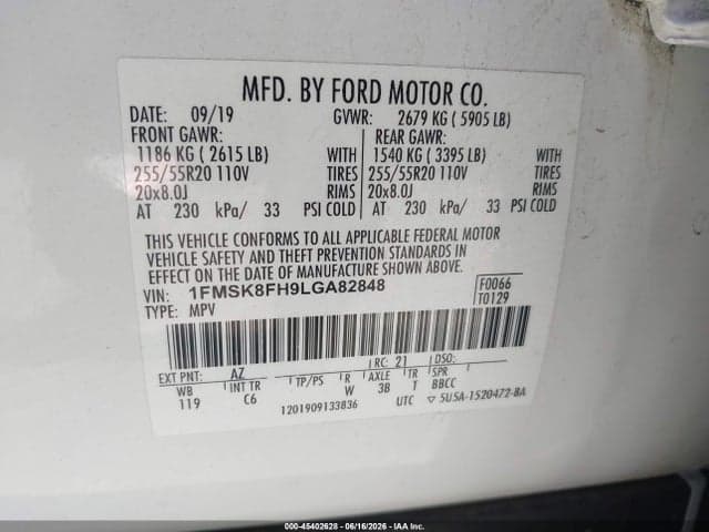 2020 FORD EXPLORER LIMITED 9
