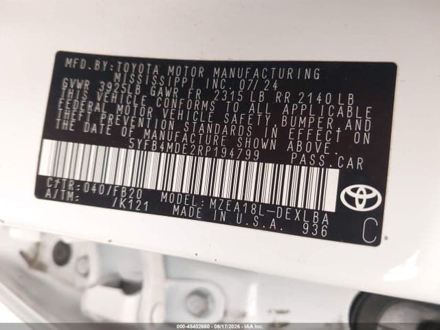 2024 TOYOTA COROLLA LE 9