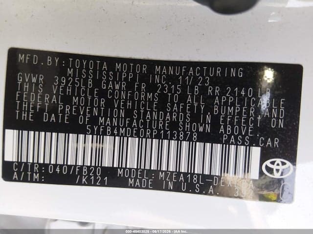 2024 TOYOTA COROLLA LE 9