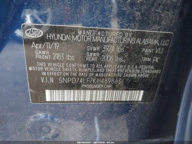 2019 HYUNDAI ELANTRA SE 9