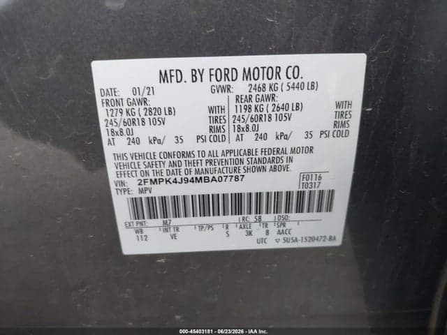 2021 FORD EDGE SEL 9