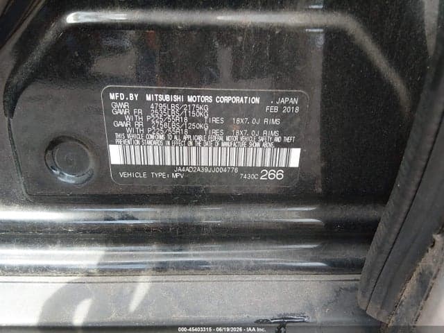 2018 MITSUBISHI OUTLANDER ES 9