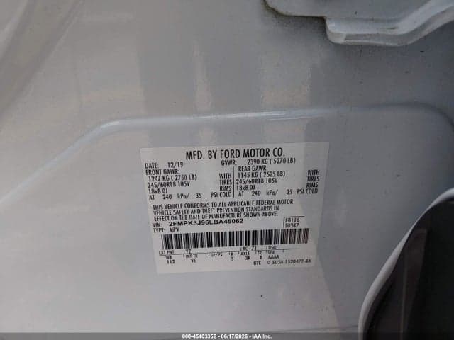 2020 FORD EDGE SEL/ST LINE 9