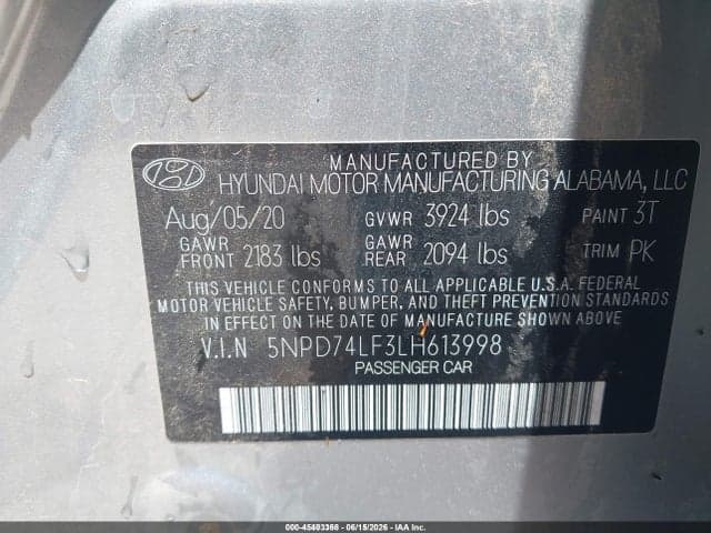 2020 HYUNDAI ELANTRA SE 9
