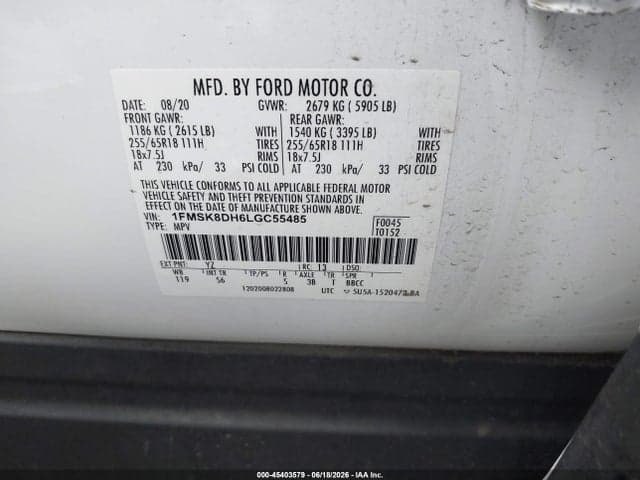2020 FORD EXPLORER XLT 9