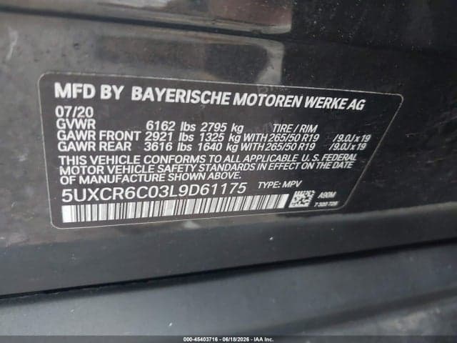 2020 BMW X5 XDRIVE40I 9