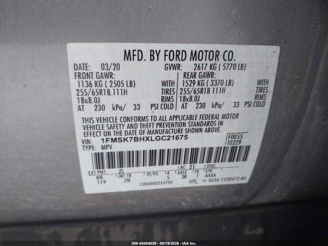2020 FORD EXPLORER 9