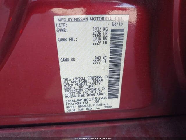 2017 NISSAN ALTIMA 2.5 SL 9