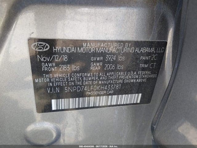 2019 HYUNDAI ELANTRA SE 9
