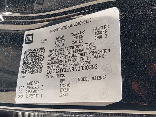 2022 CHEVROLET COLORADO 4WD SHORT BOX LT 9