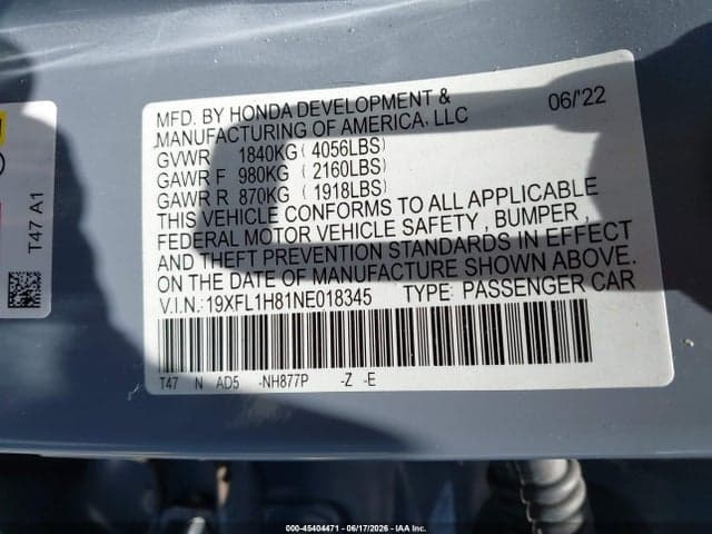 2022 HONDA CIVIC SPORT TOURING 9
