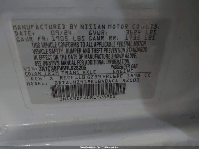 2024 NISSAN VERSA 1.6 SR 9