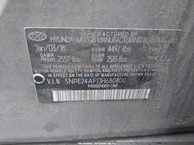 2018 HYUNDAI SONATA SE 10
