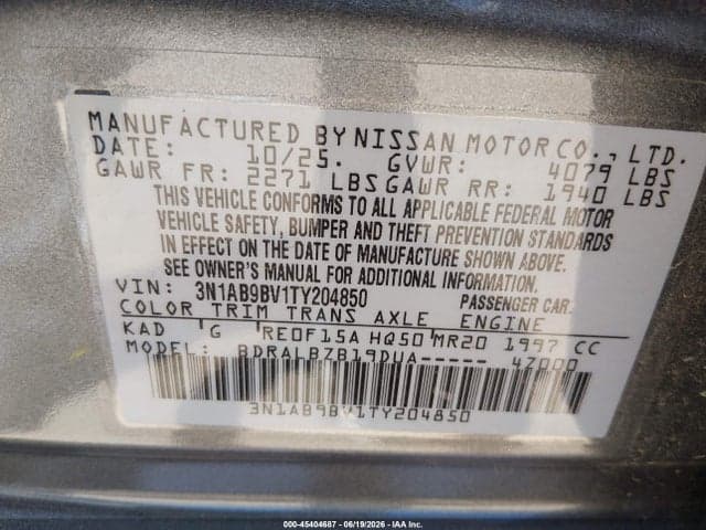2026 NISSAN SENTRA S 9