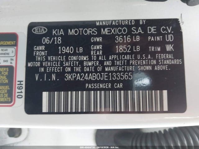 2018 KIA RIO S 9
