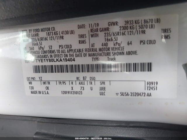 2020 FORD TRANSIT-150 9