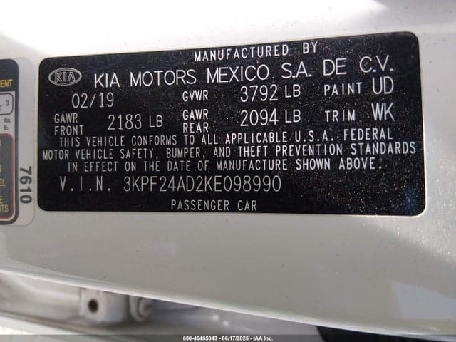 2019 KIA FORTE LXS 9