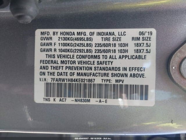 2019 HONDA CR-V EX-L 9