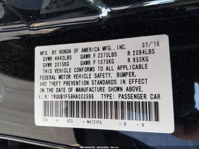 2017 ACURA TLX TECHNOLOGY PACKAGE 9