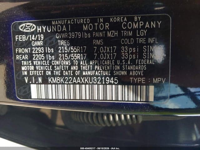 2019 HYUNDAI KONA SEL 9