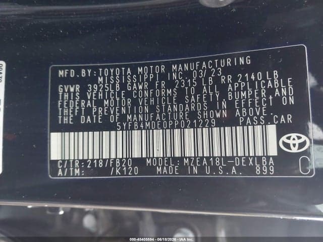 2023 TOYOTA COROLLA LE 9