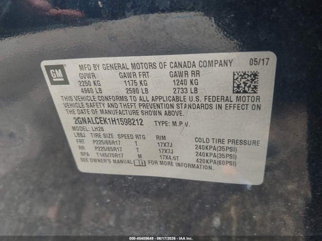 2017 CHEVROLET EQUINOX LT 9