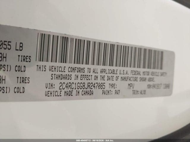 2018 CHRYSLER PACIFICA LIMITED 9