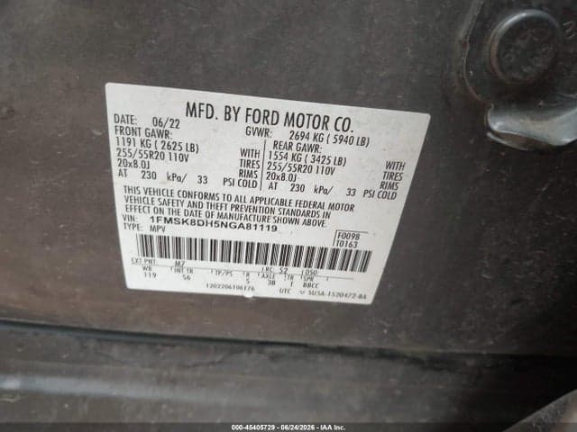 2022 FORD EXPLORER XLT 9