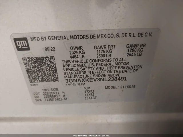 2022 CHEVROLET EQUINOX FWD LT 9