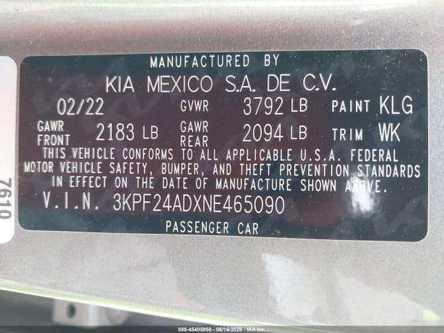 2022 KIA FORTE LXS 9