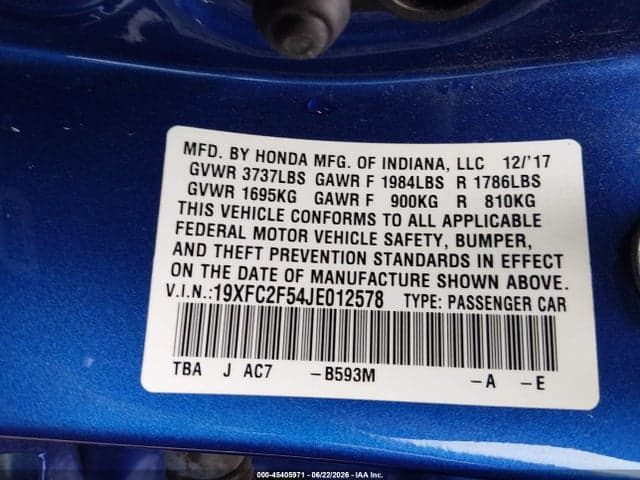 2018 HONDA CIVIC LX 9
