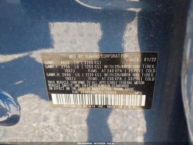 2022 SUBARU OUTBACK LIMITED 9