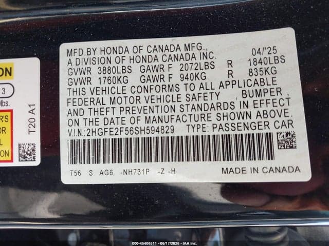2025 HONDA CIVIC SPORT 9