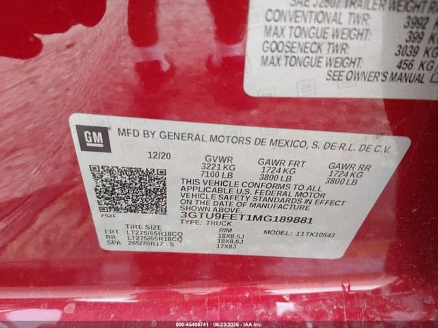 2021 GMC SIERRA 1500 4WD SHORT BOX AT4 9