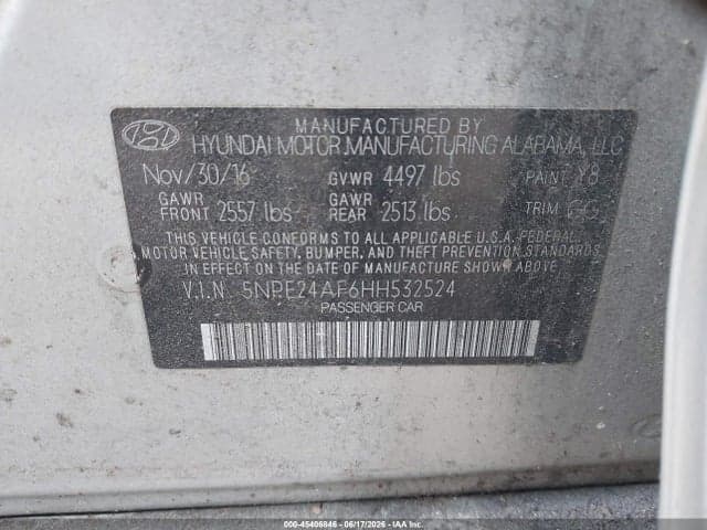 2017 HYUNDAI SONATA 9