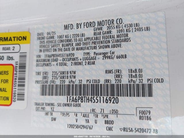 2025 FORD MUSTANG ECOBOOST FASTBACK 9