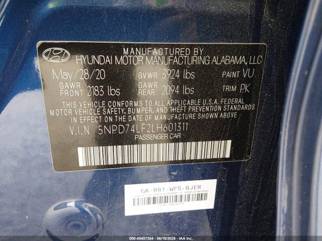 2020 HYUNDAI ELANTRA SE 9