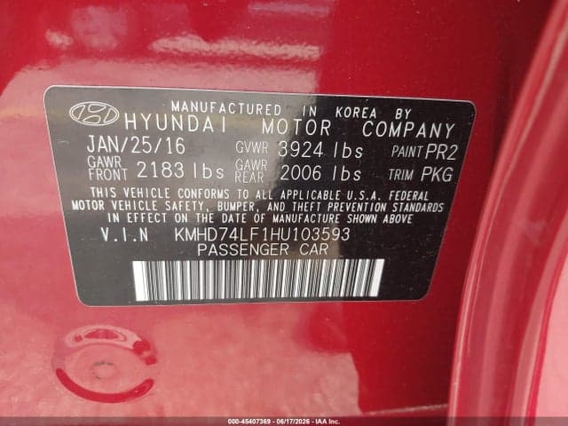 2017 HYUNDAI ELANTRA SE 9