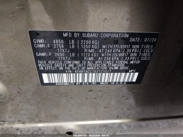 2025 SUBARU OUTBACK PREMIUM 9