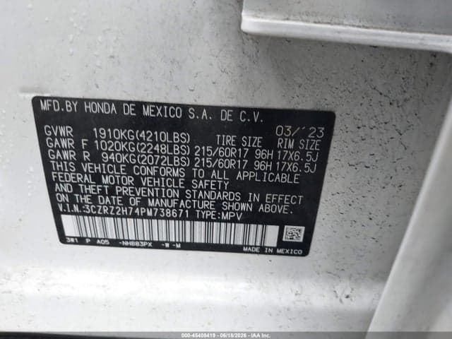 2023 HONDA HR-V AWD EX-L 9
