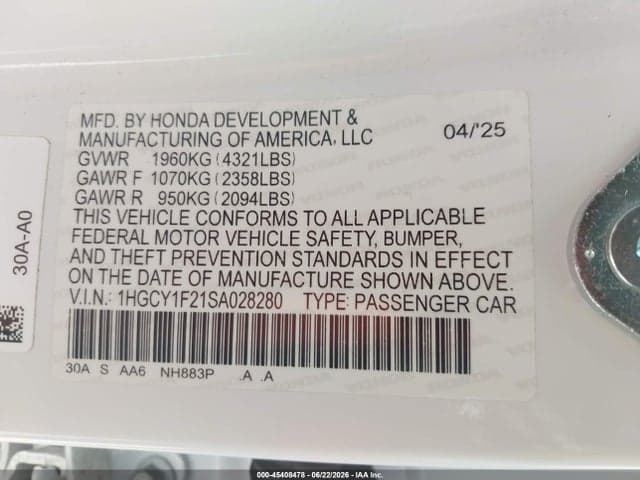 2025 HONDA ACCORD LX 9