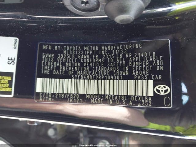 2024 TOYOTA COROLLA LE 9