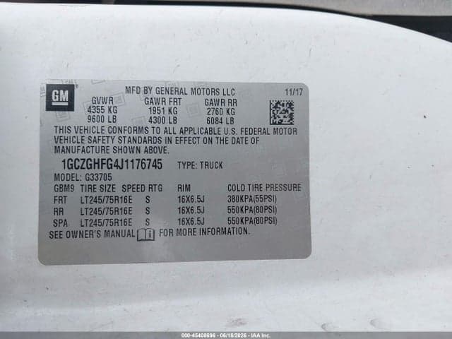 2018 CHEVROLET EXPRESS 3500 WORK VAN 9