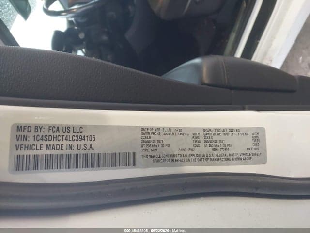 2020 DODGE DURANGO R/T RWD 9