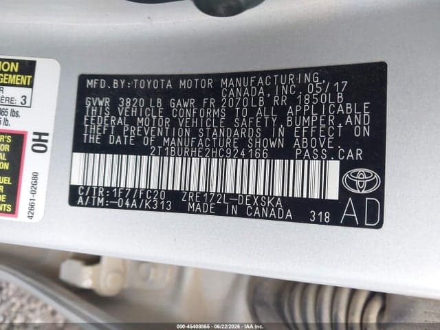 2017 TOYOTA COROLLA SE 9